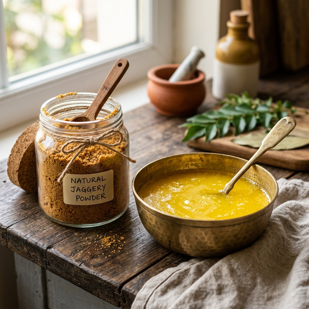 Jaggery powder with Desi Ghee